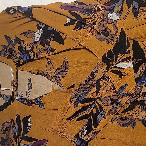 Free People Brown Floral Print Tunic - Size S - Picture 4 of 4